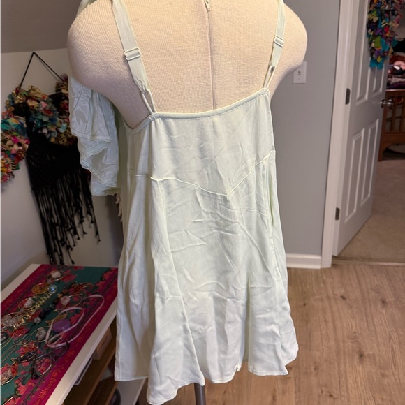 NWT Free People Elegant Lenna Mint Lace Slip Dress + Bed Jacket Small - Picture 4 of 15